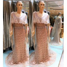 2017 Guangzhou élégante robe avec Tulle Cape doublant perlé Robes de soirée
